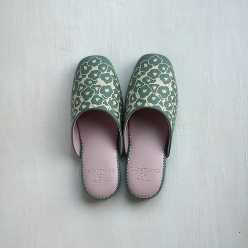CLOAKROOMS OF .Fuller 室內拖鞋 TEXTILE設計款-latta花簇(粉綠)