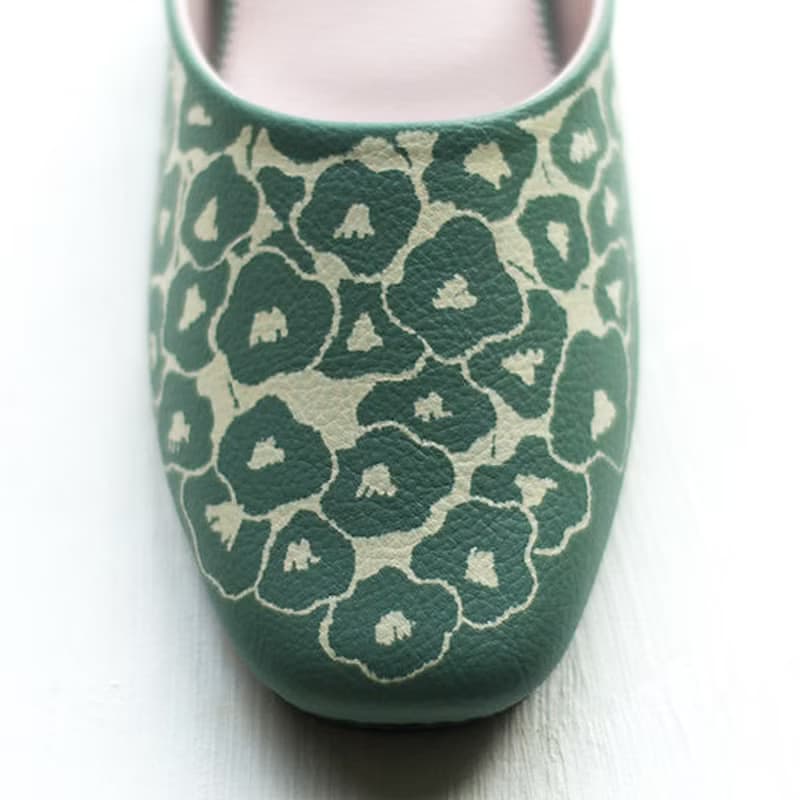 CLOAKROOMS OF .Fuller 室內拖鞋 TEXTILE設計款-latta花簇(粉綠)