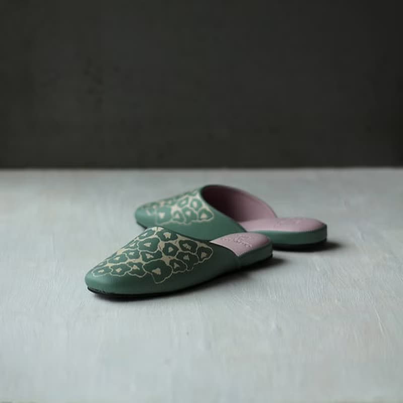 CLOAKROOMS OF .Fuller 室內拖鞋 TEXTILE設計款-latta花簇(粉綠)