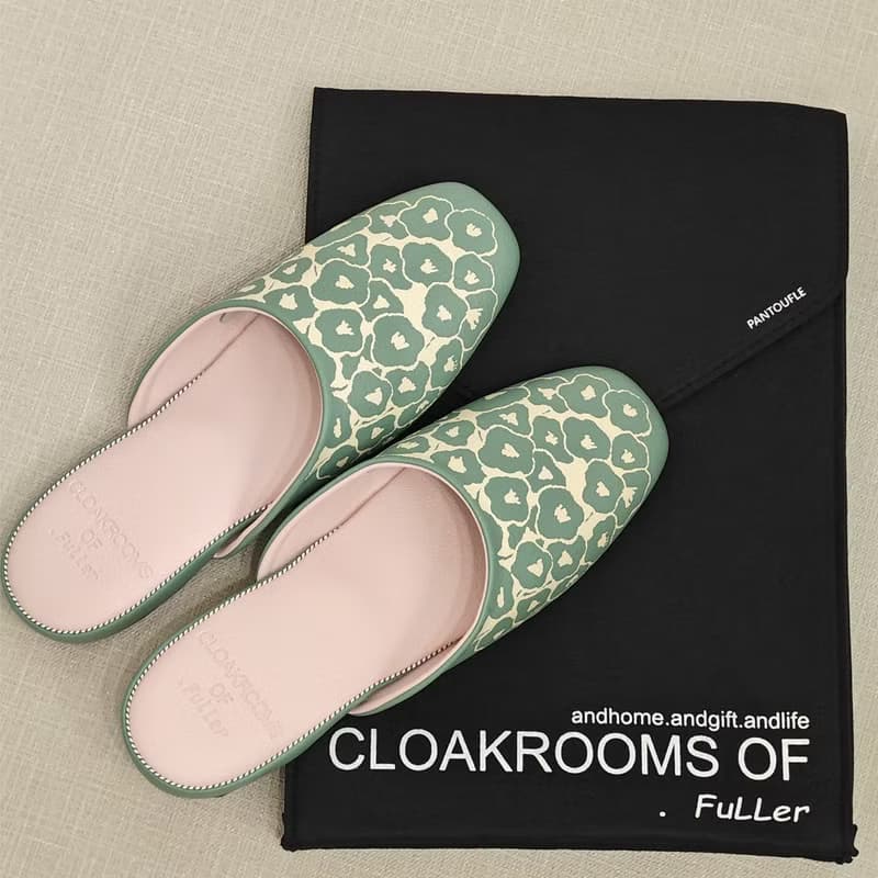CLOAKROOMS OF .Fuller 室內拖鞋 TEXTILE設計款-latta花簇(粉綠)