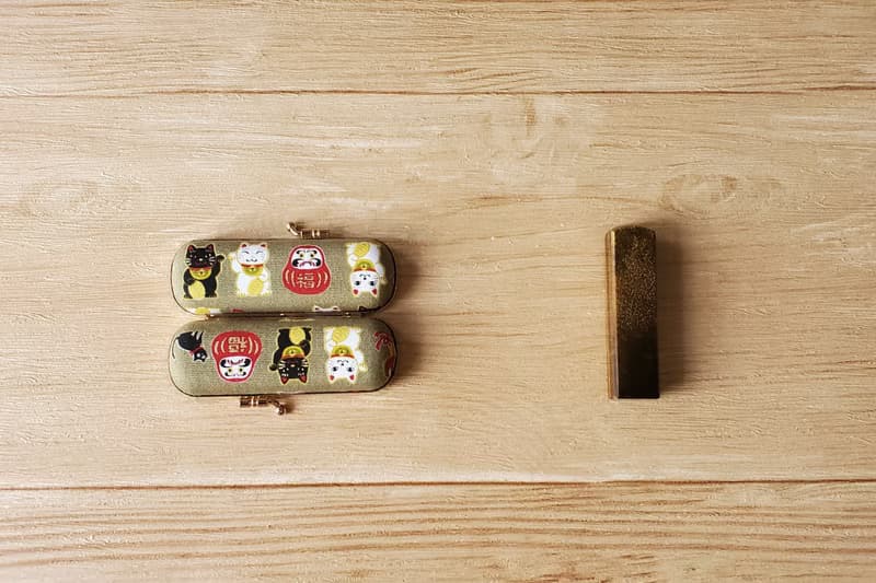 日本招財貓 不倒翁 口金印章盒 口紅盒 日本布 單章盒 Cat 貓咪