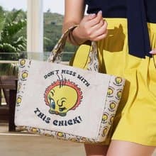 【禮物精選】華納兄弟Tweety翠兒崔弟 樂一通卡通 手挽袋 單肩包