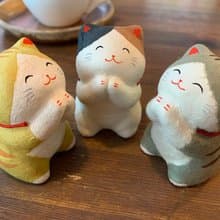 拜託你/許願的好運貓-三色貓-和紙招財貓-日本吉祥物