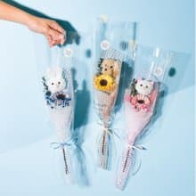 超萌娃娃頭take away花束 畢業季 畢業花束 小花束 太陽花 向日葵