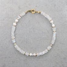 六月誕生石 手鍊 月光石 珍珠 戀愛之石 - 妳最重要 -