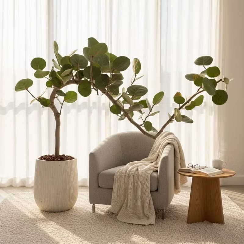 海葡萄 奶白色樹紋落地大盆栽 開幕花盆 觀葉植物 居家裝飾