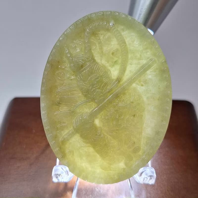 天然滿黃翡 齊天大聖 孫悟空 吊墜 牌件 | 天然緬甸玉A貨翡翠