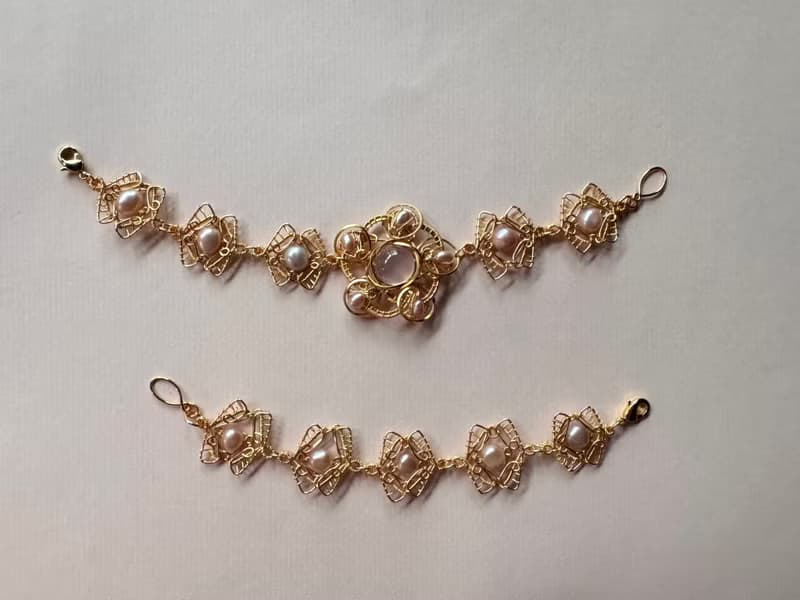 金屬編織手鍊—山茶花