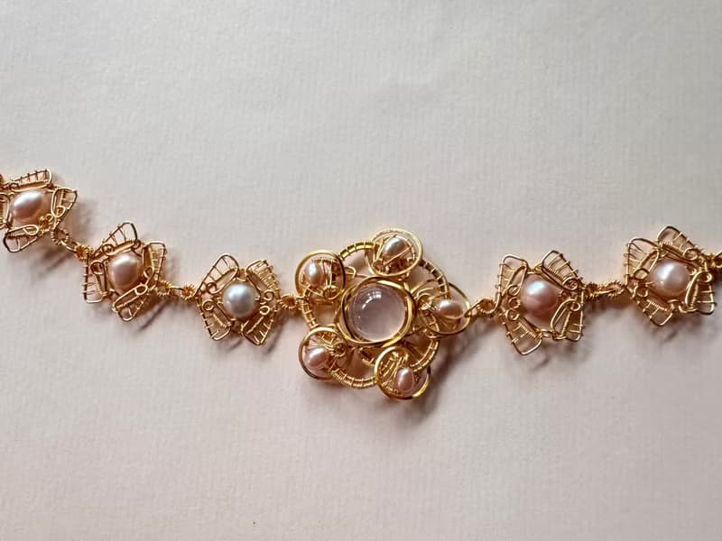 金屬編織手鍊—山茶花