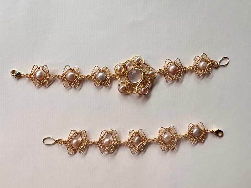 金屬編織手鍊—山茶花