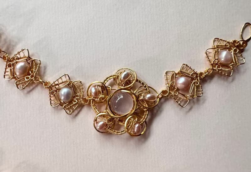 金屬編織手鍊—山茶花