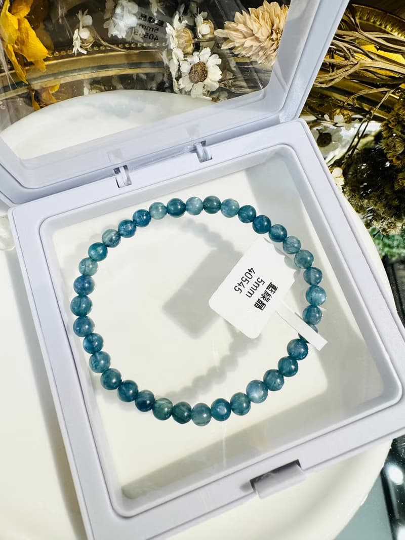 小精品稀有貓眼透感藍綠晶石手珠5mm清淨心靈洞察能力舒壓紓解