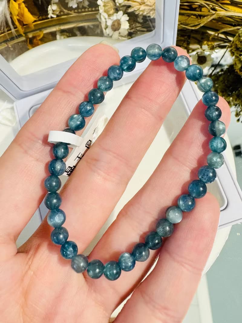 小精品稀有貓眼透感藍綠晶石手珠5mm清淨心靈洞察能力舒壓紓解