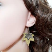 耳環 green leather earrings for her Leather women's jewelry
