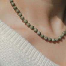 Sage Green Fossil Jasper Necklace