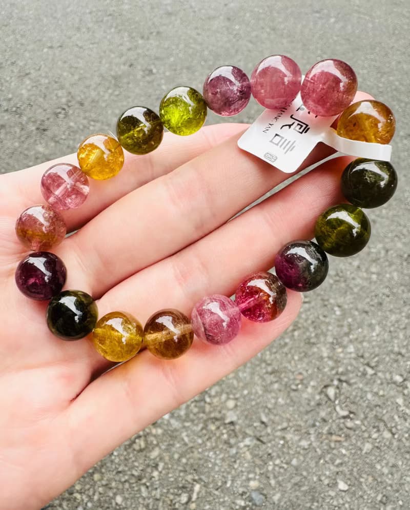 天然濃色大珠碧璽10.9-11.2mm39.40g電氣石雙色西瓜碧璽彩碧璽