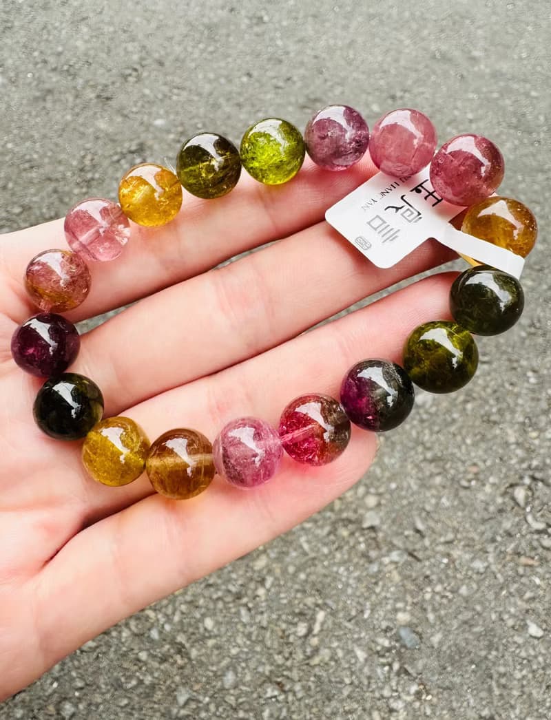 天然濃色大珠碧璽10.9-11.2mm39.40g電氣石雙色西瓜碧璽彩碧璽