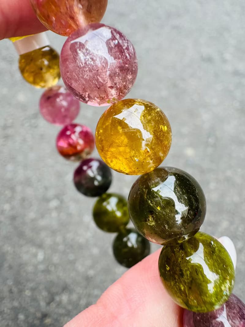 天然濃色大珠碧璽10.9-11.2mm39.40g電氣石雙色西瓜碧璽彩碧璽