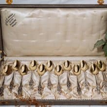 植物造型小銀匙組12根 - 西洋古董