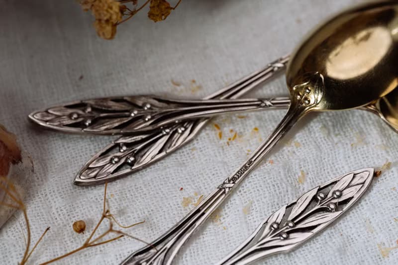 植物造型小銀匙組12根 - 西洋古董