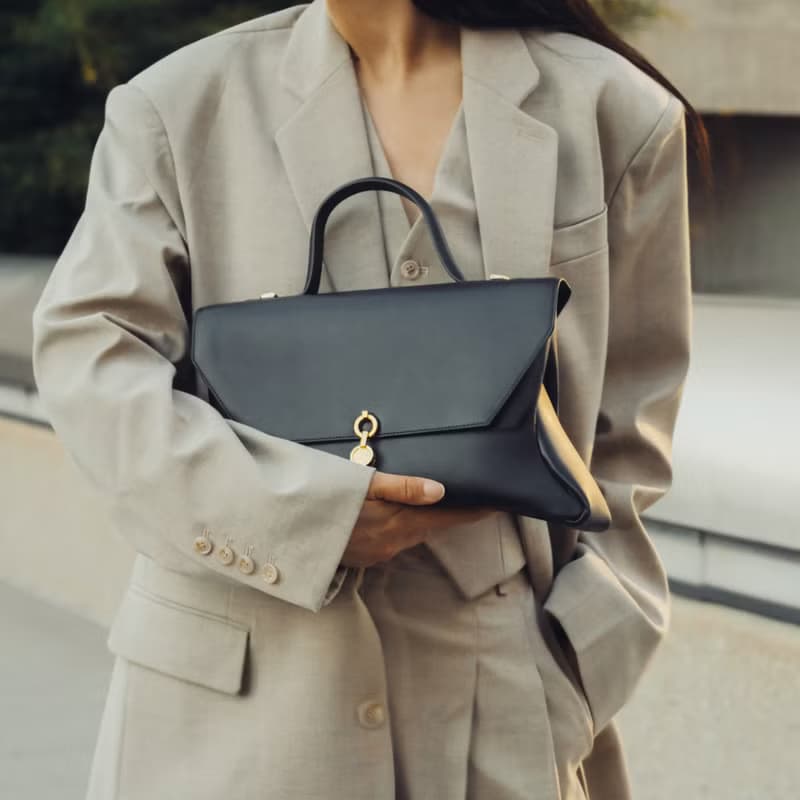 Rococo Bag 玉米基純素皮革 手提包 斜背包 黑色