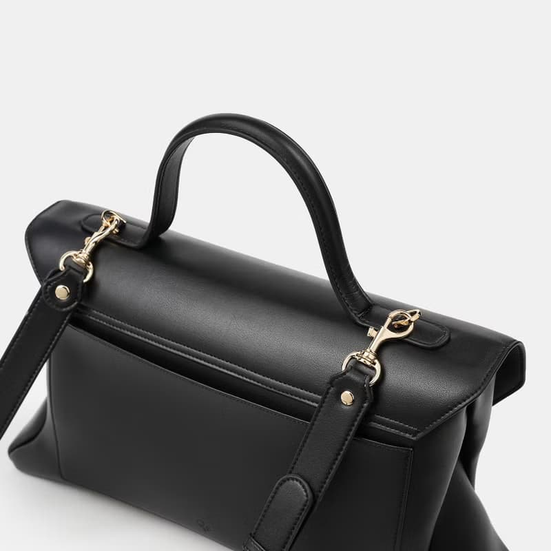 Rococo Bag 玉米基純素皮革 手提包 斜背包 黑色