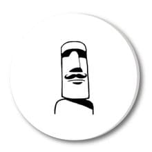 摩艾 鬍子 Moai 陶瓷吸水杯墊 原創 插畫 復活節島
