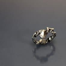 線條系列-抽象麻花925銀戒