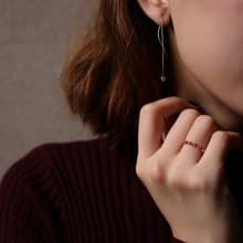 14K Ball Shape Long Chain S Earring 圓球S長鍊耳環