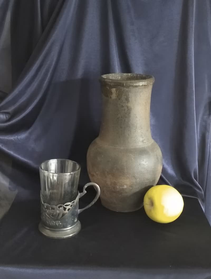 鉛筆 圖形 靜物 投手 玻璃杯墊 蘋果 織物 復古 餐具