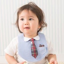 フォーマルスタイ青　赤紺タータン長ネクタイ