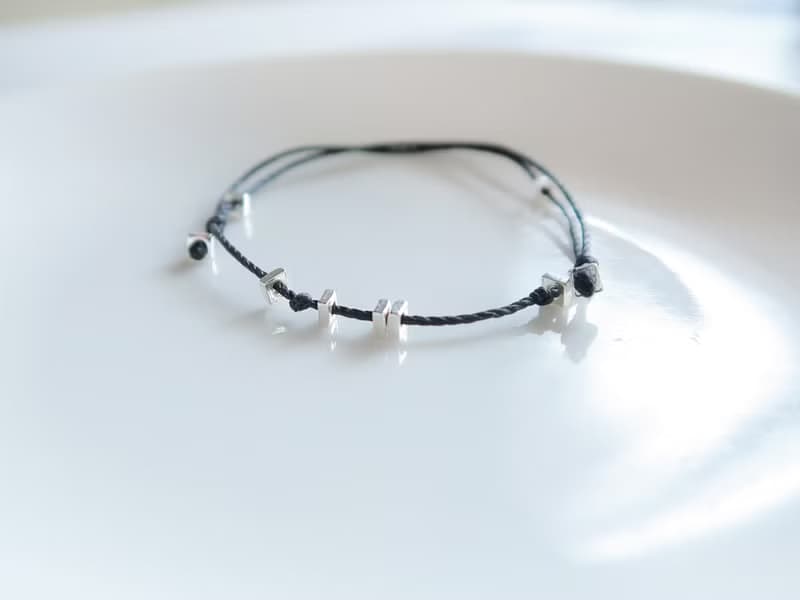 925純銀 織星 耀眼黑色 幸運繩 手繩 蠟繩 免費送禮包裝