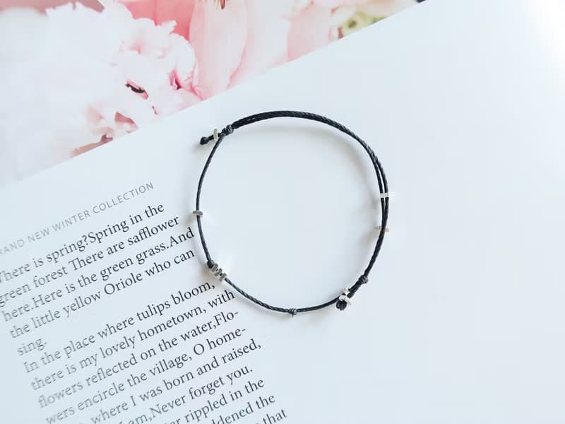 925純銀 織星 耀眼黑色 幸運繩 手繩 蠟繩 免費送禮包裝