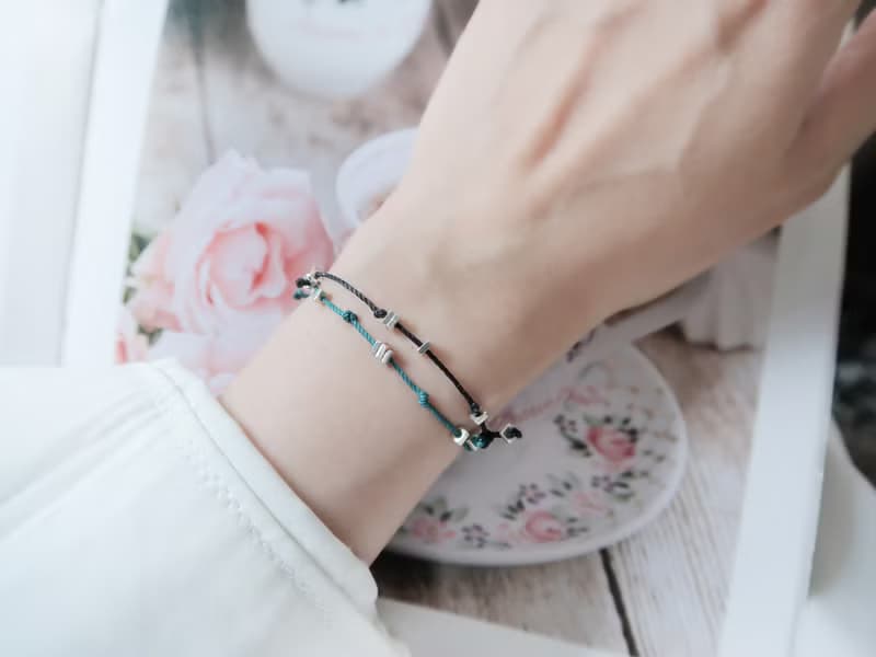 925純銀 織星 耀眼黑色 幸運繩 手繩 蠟繩 免費送禮包裝