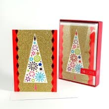 耶誕樹亮光芒 耶誕盒卡16入【Hallmark-卡片 聖誕節系列】