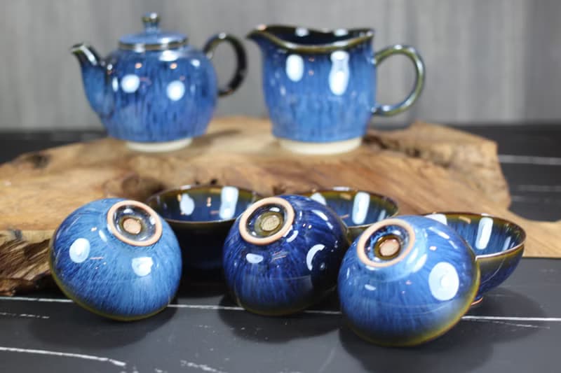 【母親節禮物】湛海 天目釉 圓滿茶具組 陶藝名家葉敏祥作品