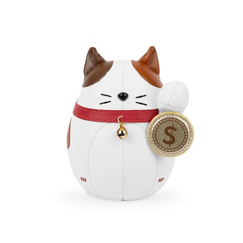 【紙鎮】招財貓 Lucky Cat Fu (富貓) 皮革擺飾 | 開業 開運