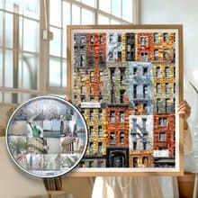 Colorful NYC Brownstones Vibrant Cityscape Art Print