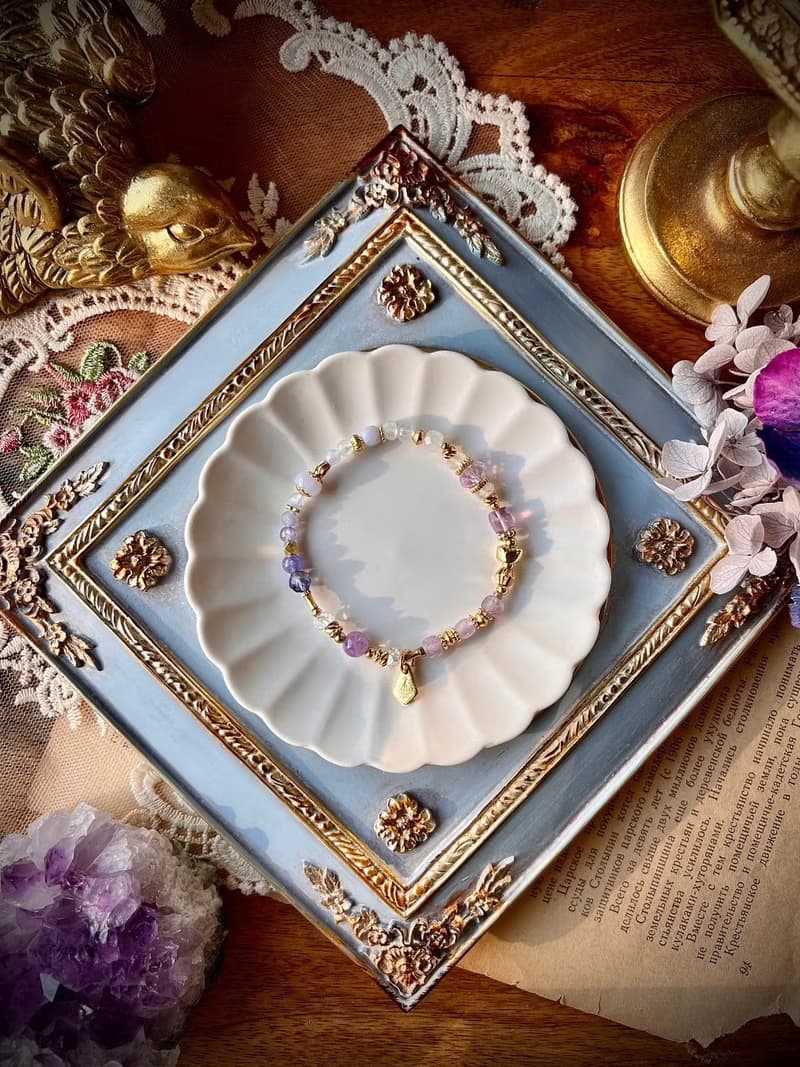 -布達佩斯日落-天然水晶手鏈/黃銅手鍊