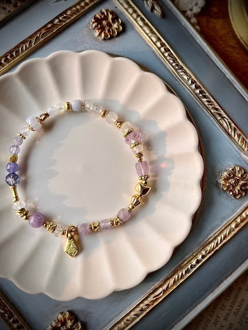 -布達佩斯日落-天然水晶手鏈/黃銅手鍊