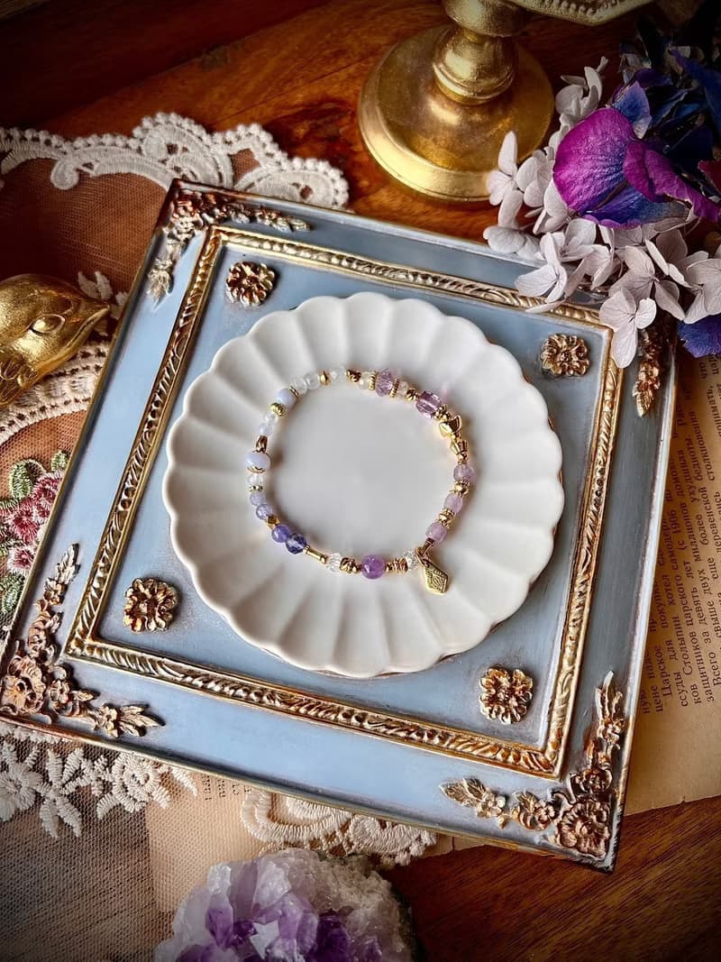 -布達佩斯日落-天然水晶手鏈/黃銅手鍊