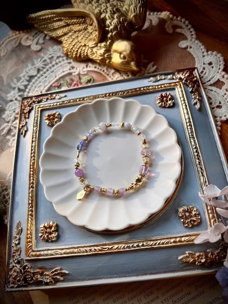 -布達佩斯日落-天然水晶手鏈/黃銅手鍊