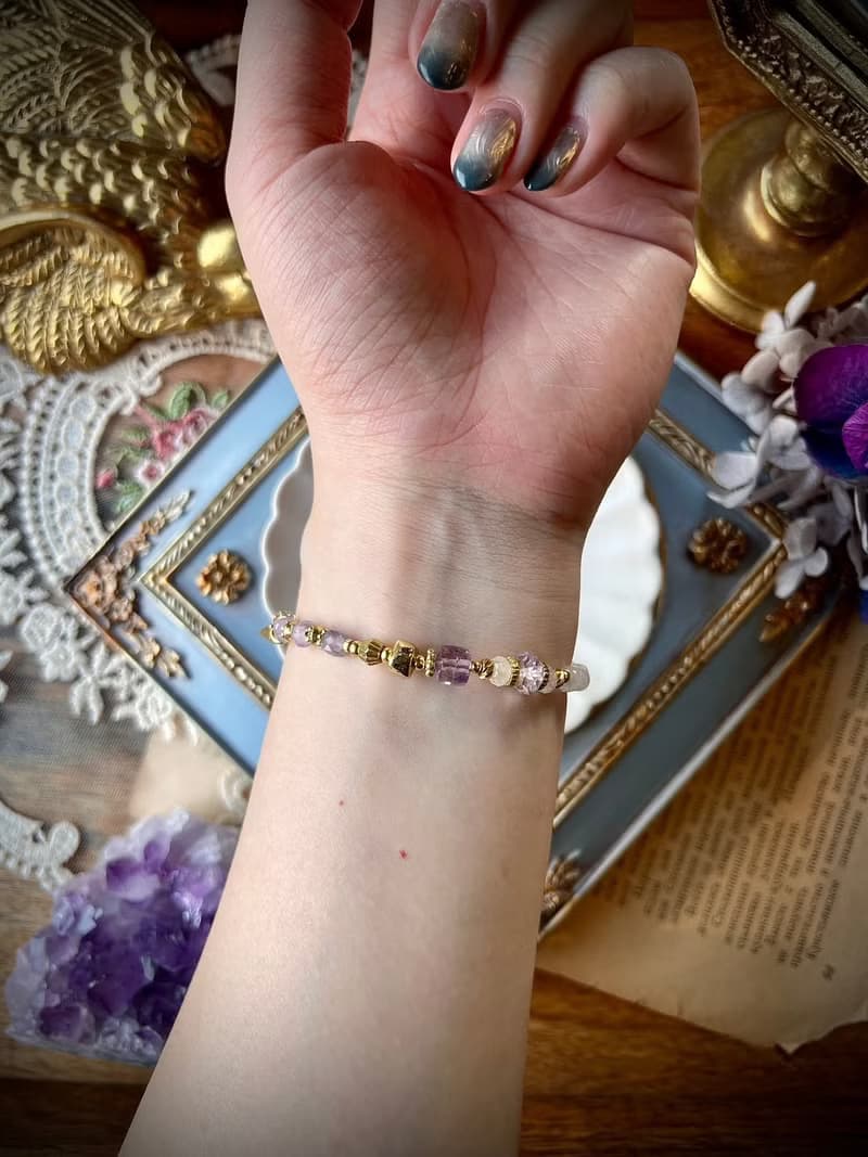 -布達佩斯日落-天然水晶手鏈/黃銅手鍊