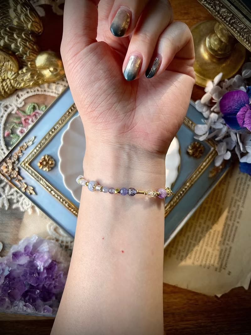 -布達佩斯日落-天然水晶手鏈/黃銅手鍊