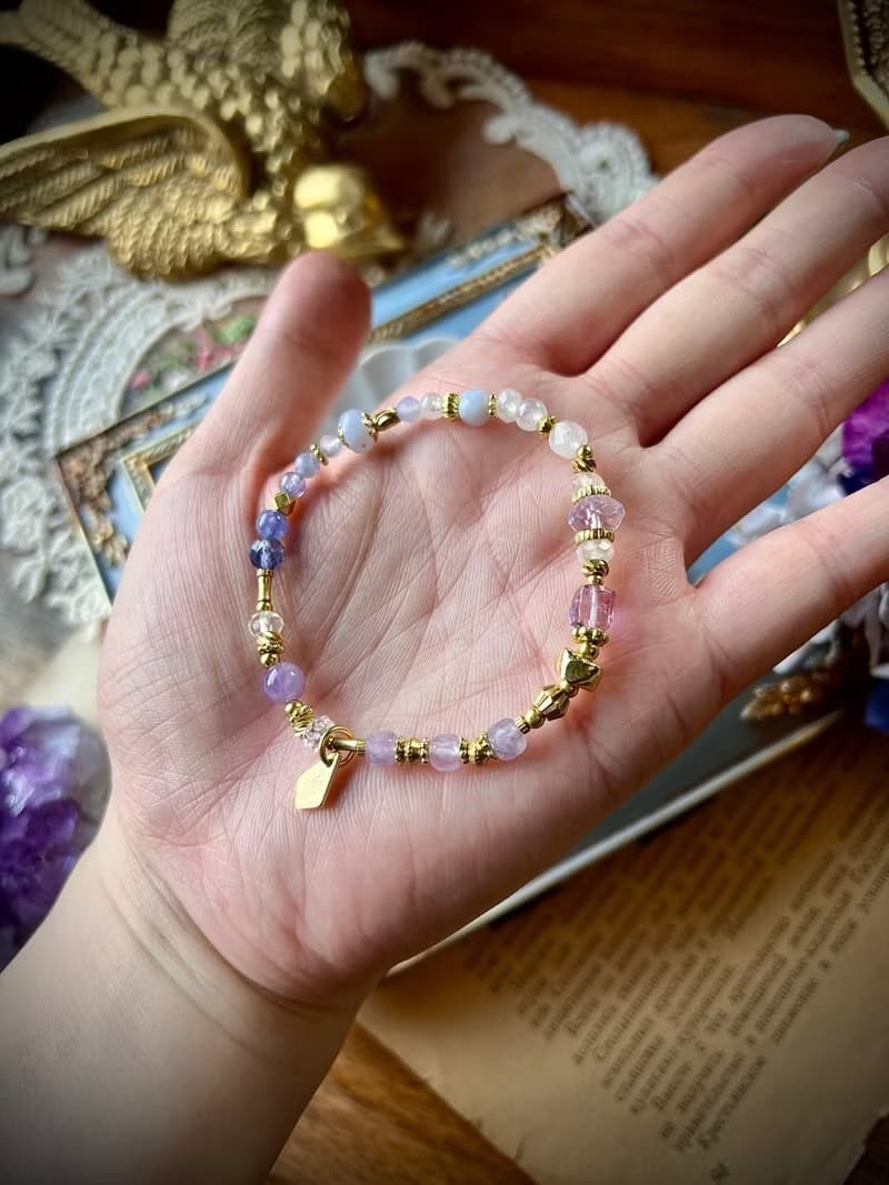 -布達佩斯日落-天然水晶手鏈/黃銅手鍊