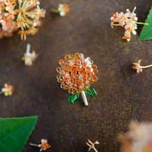 こんもり金木犀のポニーフック　秋色ヘアアクセサリー
