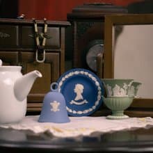 英國Wedgwood品牌古董 浮雕玉石陶瓷 鈴鐺擺件與希臘諸神酒杯器皿