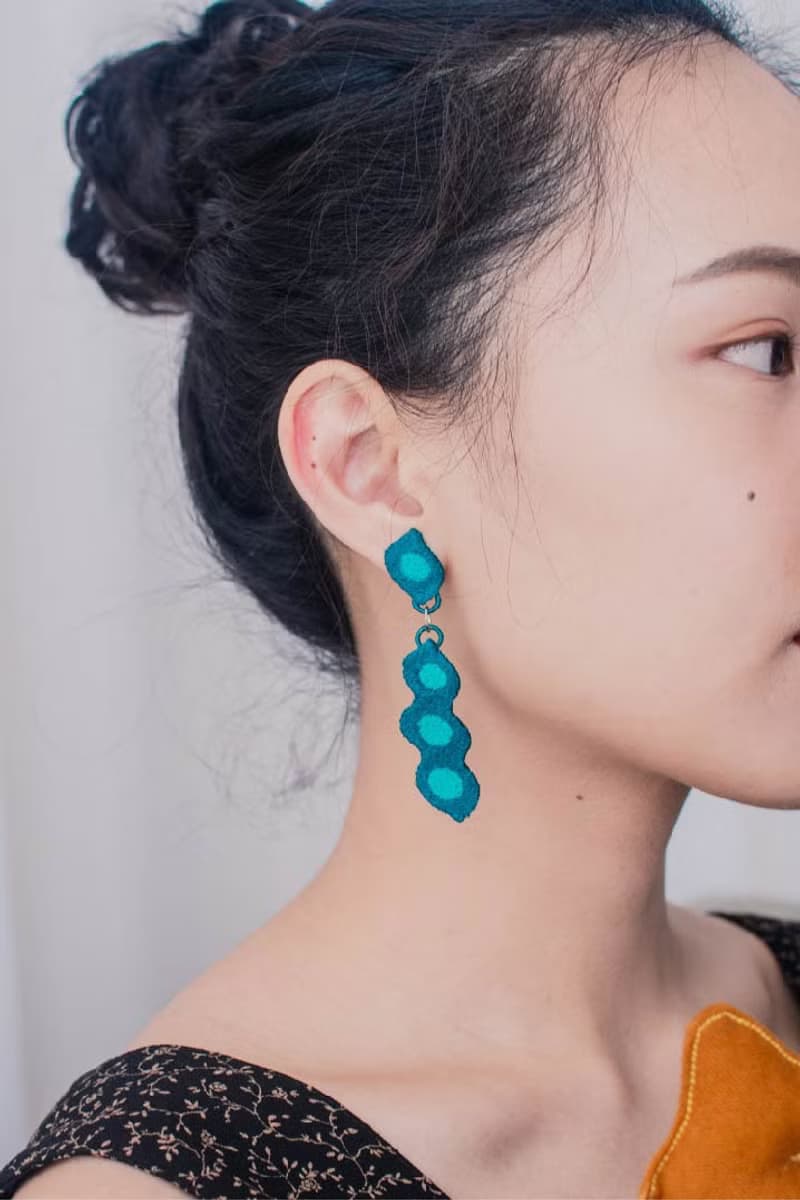 刺繡耳飾 - Edamame Eardrop 毛豆萬歲