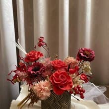 【永生花禮】火紅永生桌花/開幕花禮/升遷花禮/祝賀花禮/喬遷花禮