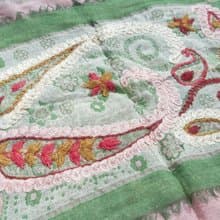 喀什米爾Cashmere/水煮羊毛披肩/針織圍巾/刺繡圍巾/羊絨披巾-花